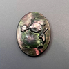 Natural Mother of pearl image cutting pendant black shell icons women jewelry oval shape inlay making embossment design 