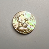 Natural Mother of pearl cabochon cutting round shape animal image for women pendant design inlay making embossment design