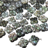 Natural Mother of pearl flower shape cutting jewelry beads for necklace design making women jewelry black shell black cabochon 