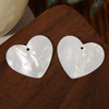 Natural Mother of pearl heart shape pendant design river shell flat face carving jewelry parts making big size heart parts white 