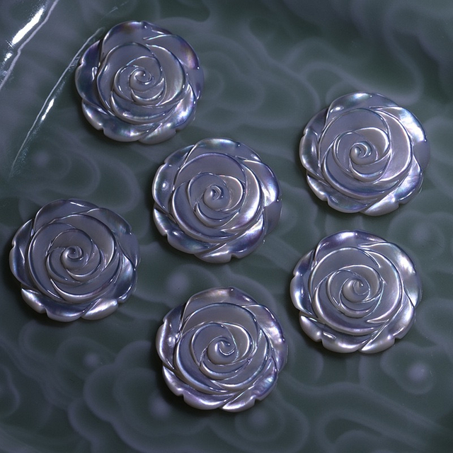 Natural Mother of pearl white flower cutting for earrings design jewelry inlay beads cabochon necklace making women design
