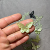 Natural Mother of pearl butterfly shape cutting agate stone jewelry pendant design necklace making jade animal shape carving 