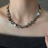 Natural Mother of pearl necklace women jewelry making black color beads design chian DIY handmade fashiom style parts 