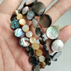 Natural Mother of pearl round shape cutting abalone shell necklace making DIY for women jewelry using small beans plain face 