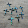 Natural Mother of pearl cross shape cutting for pendant making inlay thin design cross cabochon women jewelry colorful abalone 