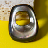Natural Mother of pearl bigger pendant small cabochon bombe shape women jewelry design double face black shell beans 