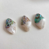 Natural Mother of pearl rhombic shape cutting for pendant design using big cabochon abalone shell joint style women jewelry 