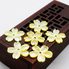 Natural Mother of pearl brooch design making flower shape cutting pink color small beans for earrings women jewelry yellow color