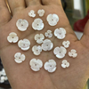 Natural Mother of pearl cabochon flower carving by handmade small size for earrings white shell pretty things inlay jewelry beans 