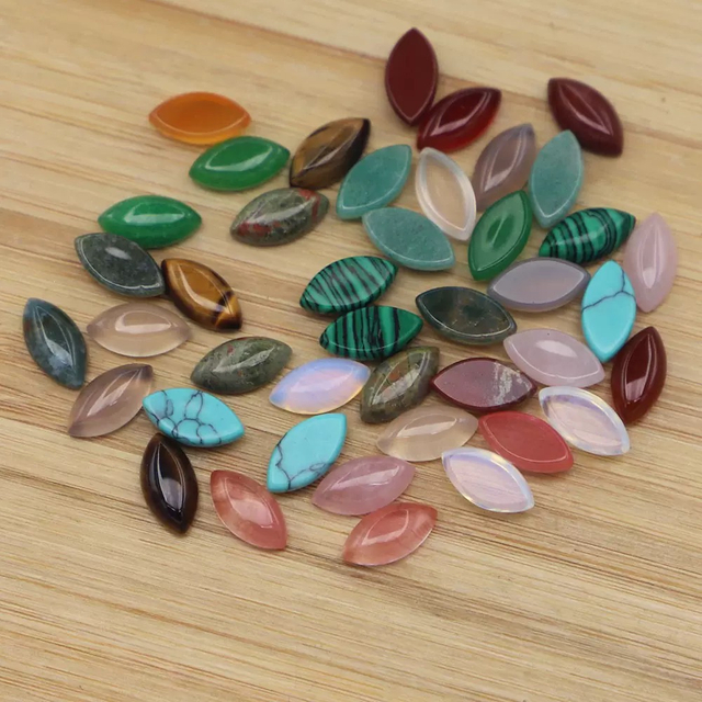 Natural Mother of pearl marquize shape cabochon for rings cutting colorful stone malachite women jewelry making design inlay 