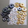 Natural Mother of pearl circle shape cutting round pendant black shell women bracelet DIY using disco design small beans for girl