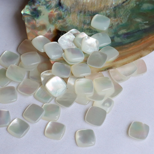 Natural Mother of pearl square shape for jewelry making inlay cabochon design small parts pretty things white shell women necklace 