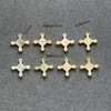 Natural Mother of pearl clover shape cutting black shell for bracelet making hollow design plain face small beans square design