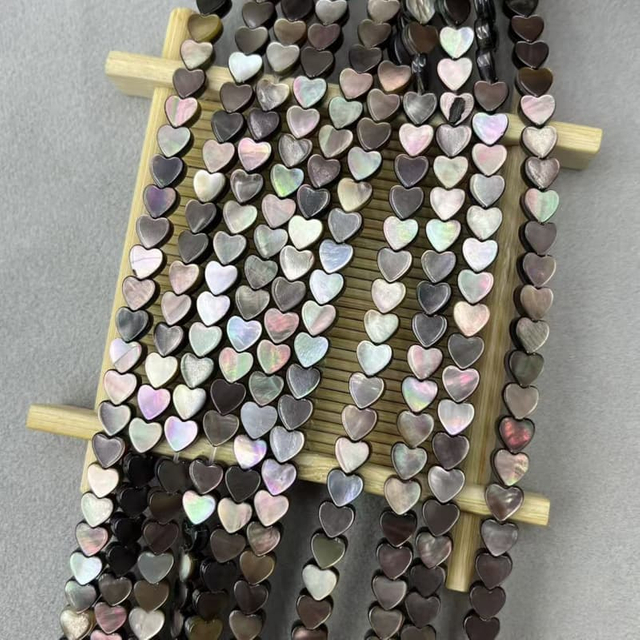 Natural Mother of pearl little star shape cutting necklace design for women jewelry pretty parts black shell small beans for bracelet 
