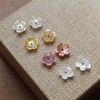 Natural Mother of pearl flower shape cutting earrings design for DIY women jewelry brooch colorful beans fashion little things 