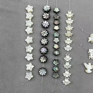 Natural Mother of pearl small beans shape cutting for necklace making bird cat shape star jewelry chain design little things fashion