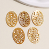 Natural Mother of pearl oval shape pendant yellow shell hollow design for earrings design simple shape image cutting big pendant