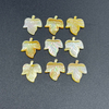 Natural Mother of pearl leaf shape cutting yellow color for earrings making DIY women necklace small leaf shape small beans 