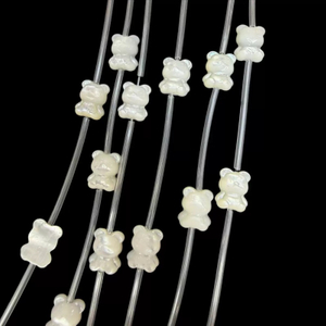 Natural Mother of pearl animal image cutting small beans for necklace using parts bear design pretty things for bracelet making 