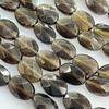 Natural Mother of pearl oval shape cutting cabochon smoky quartz fce cutting for rings inlay making women jewelry gray crystal beans