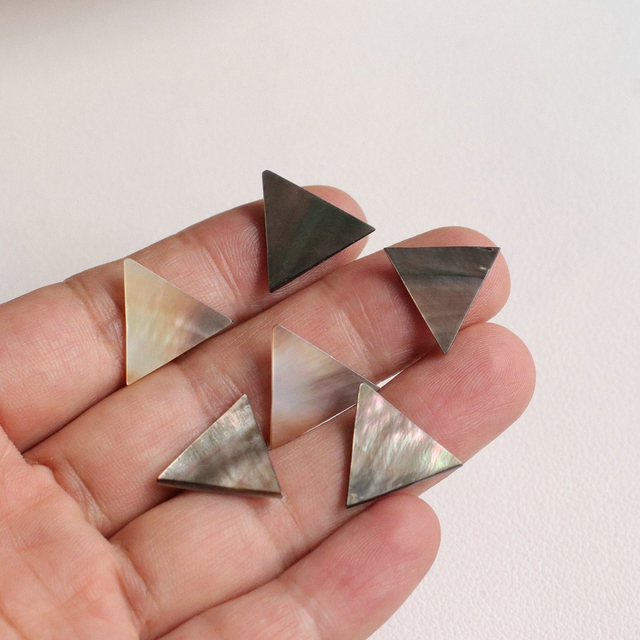 Natural Mother of pearl triangle shape design cutting jewelry inlay making earrings women necklace black shell rings design 