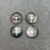 Natural Mother of pearl leopard image cutting for women pendant inlay making tiger image cabochon round beans embossment 