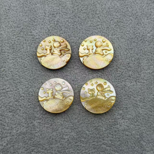 Natural Mother of pearl animal design cutting for jewelry pendant making inlay design sky small beans for bracelet yellow shell 