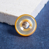 Natural Mother of pearl circle shape cutting for pendant making design yellow shell disco design small beans women jewelry 