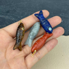 Natural Mother of pearl fish shape cutting women pendant design colorful stone bombe face cabochon small size agate DIY shape