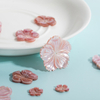 Natural Mother of pearl flower cutting for brooch design women pendant making pink shell inlay design small beans rings design 