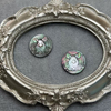 Natural Mother of pearl dragon shape cutting animal design embossment face cabochon round shape pendant inlay icons image 