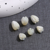 Natural Mother of pearl flower shape cutting white shell small beans bombe face cabochon for chain design making earrings 