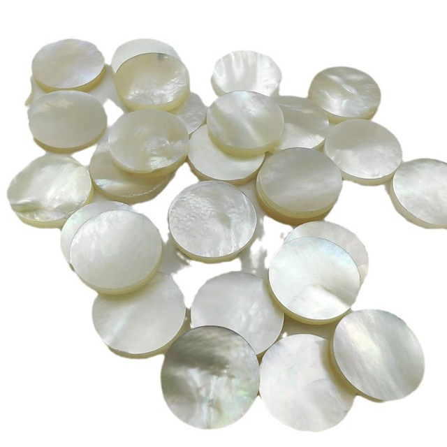 Natural Mother of pearl small disco earrings making women jewelry using round plain face white shell necklace design parts 