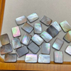 Natural Mother of pearl rectangle shape cutting for bracelet design women jewelry making black shell small beans cabochon 