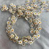 Natural Mother of pearl small flower cutting for necklace making beans double side yellow shell women bracelet parts for girl 