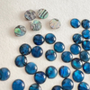 Natural Mother of pearl round cabochon for rings design making abalone shell blue color small beans jewelry inlay design women