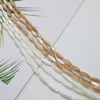 Natural Mother of pearl rice shape cutting for jewelry necklace making brown color lady bracelet beads ball cabochon icons design 