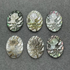 Natural Mother of pearl oval shape cutting flower image design for jewelry inlay pendant making cabochon icons yellow shell 