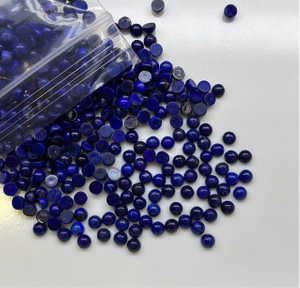 Natural Mother of pearl small beans cabochon for rings women jewelry necklace design blue color stone round shape inlay design