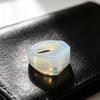 Natural Mother of pearl rings big size for women rose red stone fashion design jewelry for man opal stone small beans colorful