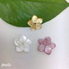 Natural Mother of pearl flower shape cutting women pendant design fashion yellow shell necklace design using colorful cabochon 
