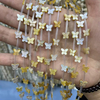 Natural Mother of pearl butterfly shape cutting for bracelet making design small animal making beans yellow color cabochon design