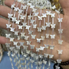 Natural Mother of pearl butterfly shape cutting for bracelet making design small animal making beans yellow color cabochon design