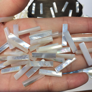 Natural Mother of pearl square shape cutting necklace beans lone size for bracelet design making white shell women jewelry fashion