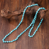 Natural Mother of pearl necklace women jewelry blue stone small beans turquoise stone DIY fashion design white color chain 