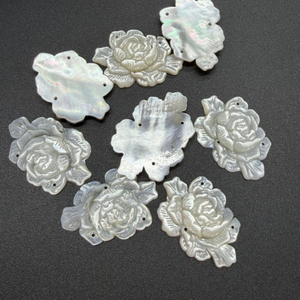 Natural Mother of pearl rose flower cutting thin for bracelet design making handmade women jewelry watch making black shell 
