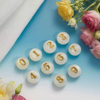 Natural Mother of pearl round beans for necklace design letter cutting small size cabochon bracelet making design shell 