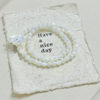 Natural Mother of pearl fashion bracelet for women jewelry flower design with shell white color DIY ball chain lady jewelry design 