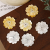 Natural Mother of pearl earring design flower carving for jewelry pendant making white shell cabochon inlay design necklace 