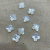 Natural Mother of pearl clover shape face cutting rings cabochon making women jewelry inlay design earring parts flower cutting